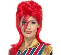 70s 1970s Mens Space Superstar Fancy Dress Wig Bowie Stardust Wig by Smiffys
