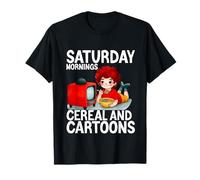 70s 80s 90s Retro Kid Saturday Mornings Cereal and Cartoons T-Shirt