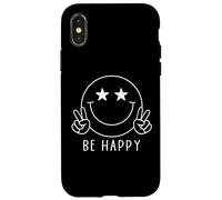 70s 80s Be Happy Star Eyes Smile Face Shirt Peace Happy Face Case for iPhone X/XS