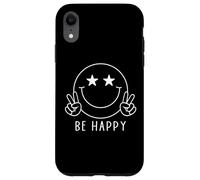 70s 80s Be Happy Star Eyes Smile Face Shirt Peace Happy Face Case for iPhone XR