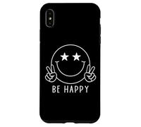 70s 80s Be Happy Star Eyes Smile Face Shirt Peace Happy Face Case for iPhone XS Max