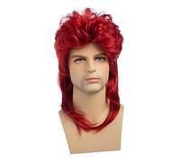 70S 80S Rock Layered Wig Cosplay Funny Costume Hair Wig for Daily Use Red, 40cm