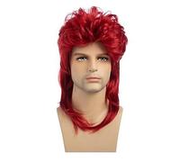70S 80S Rock Layered Wig Cosplay Funny Costume Hair Wig for Daily Use Red 40cm