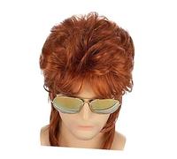 70S 80S Rock Layered Wig Cosplay Funny Costume Hair Wig for Daily Use Red Brown, 40cm