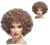 70s Afro Wig Blonde And Brown Mix Large Fro Fancy Dress Disco Dancing Accessory