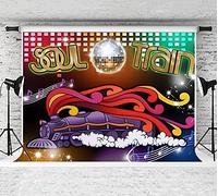 70's and 80's Disco Dancing Prom Party Theme Photography Backdrops 70's 80's Soul Train Neon Glow Glitter Music Photo Background Studio Shooting Props 7x5ft Vinyl