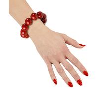 70s Beaded Bracelet - Black Jewellery for 70s Hippy Hippie Fancy Dress