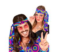 70s blue bubbles adult headband