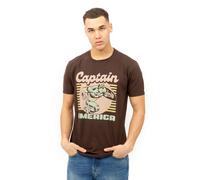 70's Cap Cotton T-shirt Marvel Chocolate S