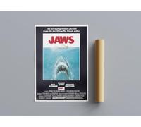 70s Classic Movie Posters jaws Wall Art (A2 Size 42cmx59.4cm)