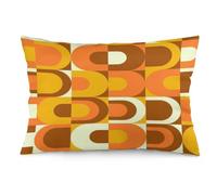 70s Pattern Retro Inustrial in Orange and Brown Tones Pillow Covers Decorative Preppy Lumbar Throw Pillowcase 12x20 Inch Couch Cushion Cover for Home Decor Living Room Bedroom College Dorm Bed Car So