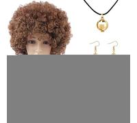 70s Disco Accessories for Women - Rapper Costume Bling Disco Ball Accessories,Rapper Costume with Afro Wig, Bracelet, Sunglasses, Necklace for Hip Hop Party