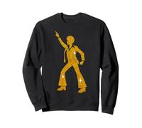 70s Disco Dancer Gold Silhouette Retro Night Fever Sweatshirt