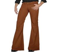 70s Disco Pants for Men Relaxed Fit Bell Bottom Jeans Pants Classic Vintage Stretch Slim Fit Flared Denim Jeans Brown
