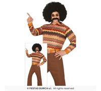 70s Disco Retro Suit Adults Fancy Dress Costume Mens Flared Trousers S-XL
