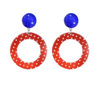 70s Earrings for Women White Hollow Round Acrylic Earrings Dangle Disco Simple Geometric Retro 70s Jewelry for Women, Zinc, No Gemstone