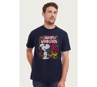 70s Floral Snoopy And T-Shirt Peanuts Navy L