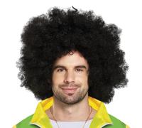 70s Funky Afro Wig, Black, 1970's Disco Fancy Dress, 1970s Dress Up Wig