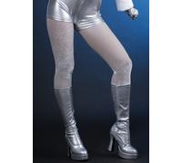 70s Glam Rock Silver Glitter Sparkle Tights