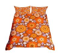 70S Groovy Flowers Boho Bedding Set King Hippie Vintage Floral Comforter Cover Retro Sunflowers Dahlias Duvet Cover For Girls Teen Women,Psychedelic Aesthetic Quilt Cover Zipper 3 Pcs Colorful