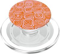 70s Groovy Spiral Pattern in Orange and Pink PopSockets PopGrip for MagSafe