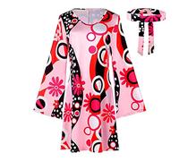70s Hippie Costume Comfortable Dress With Floral Print And | Halloween Disco Dress for Girl Girlfriend Mother Party Challenge and