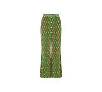 70's Inspired Green Geometric Flare Pant - female - Camilla - Wide Trousers - Multicolor - S - Trousers S