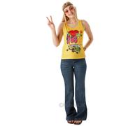 70s Love Top Ladies Fancy Dress 1970s Hippie Groovy Peace Womens Adults Costume