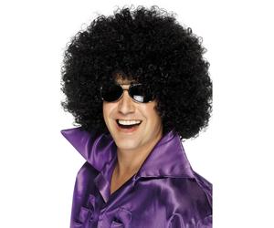 70s Mega Huge Afro Wig Black Large Curly Fancy Dress 1970s Disco Black Wig