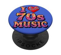 70s MUSIC I LOVE THE SEVENTIES 70's MUSIC LOVERS TIE DYE PopSockets Adhesive PopGrip