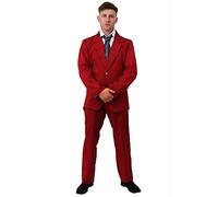 70s Newsreader Fancy Dress Costume Movie Film Character Burgundy Jacket + Tie Adults Small - Extra Large