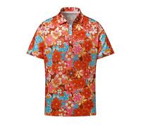 70s Outfits for Men Golf Polo Shirts Short Sleeve Disco Retro Paisley Button Vintage Dry Fit Funny Clothes, 70s Style, Medium