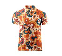 70s Outfits for Men Golf Polo Shirts Short Sleeve Disco Retro Paisley Button Vintage Dry Fit Funny Clothes, Paisley Floral, Large