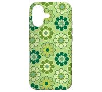 70s Retro Floral Pattern in Green, Light Green, Kelly Green Case for iPhone 17
