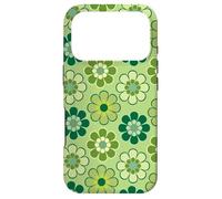 70s Retro Floral Pattern in Green, Light Green, Kelly Green Case for iPhone 17 Pro