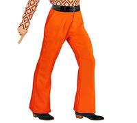 70s retro men's trousers with and without Pattern Hits 70s Disco Fancy Dress, S/M, Orange