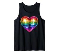 70s Retro Vibe Pride Mirrorball Disco Party Equality Love Tank Top