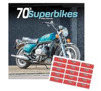 70's Superbikes Calendar 2026 | Square Wall Motorbike Calendar | 16 Month | With Free Organisational Stickers, 70's Superbikes Gift