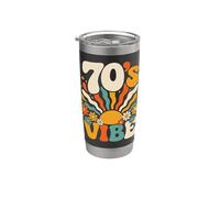 70s Vibe Retro Sunshine Flowers Groovy Hippie Style Stainless Steel Insulated Tumbler