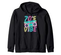 70's Vibe Vintage Style Cassette Music 1970s Nostalgic Vibes Zip Hoodie