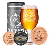 70th Birthday Beer Gifts for Men | 1955 Custom Beer Glasses | Presents for Dad, Boyfriend, Uncle, Grandad, Husband, Brother