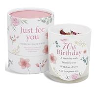 70th Birthday Candle Makes a Great Gift for 70th Birthday Gifts - Ideal for Seventieth Birthday Gift SOYA Candle with Rose Quartz and Rose Petals