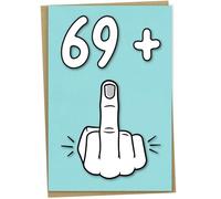 70th Birthday Card, 69 + 1, Funny Birthday Card for 70 Year Old Women or Men, A5