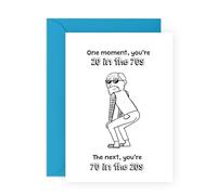 70th Birthday Card for Him - 70 in the 20's - Gifts for Dad, Grandfather, Uncle, In-Law, Men, Family, Retired, Seniors - Seventy - Old Guy, Funny Dancing - Comes with Stickers