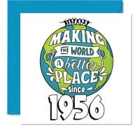 70th Birthday Card for Men Women - Making the World a Better Place - Happy 70 Birthday Cards for Grandad Nan Auntie Wife Dad Uncle, 145mm Bday Greeting Cards