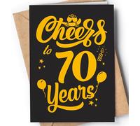 70th Birthday Card - Funny 70th Bday Card for Women, Men - 70 Years Card for mom, grandma, dad, grandpa - Happy 70th Birthday Cards Female, Male - Cheers to 70 Years