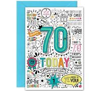 70th Birthday Card - Large A5 Size - Fun Birthday card for 70th bday