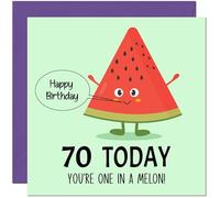 70th Birthday Card One in a Melon Birthday Card for 70 Year old Seventy, Seventieth