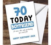 70th Birthday Card Personalised Boyfriend | Custom Card Personalised Cards, For Boyfriend, For Him, Milestone Birthdays, Birthday, 70th