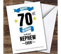 70th Birthday Card Personalised The Nephew Ever | Custom Card Personalised Cards, For Nephew, For Him, Milestone Birthdays, Birthday, 70th